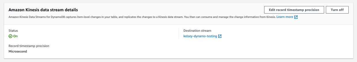 DynamoDB Kinesis Stream